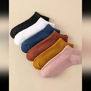 6prs Women's Solid Color Socks